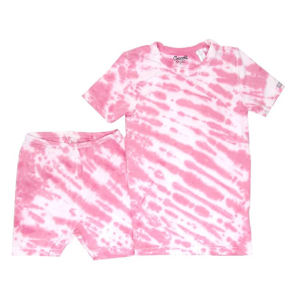 NEW COCCOLI kid's tie dye ice pajama set in pink
